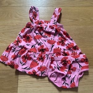 Hanna Andersson Baby Ruffled Tier Dress, Pink Poppy, 6-12 months